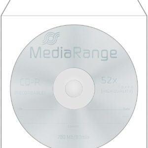 Bolsas Papel MEDIARANGE p/ CD/DVD individuais – Pack 50 Unidades