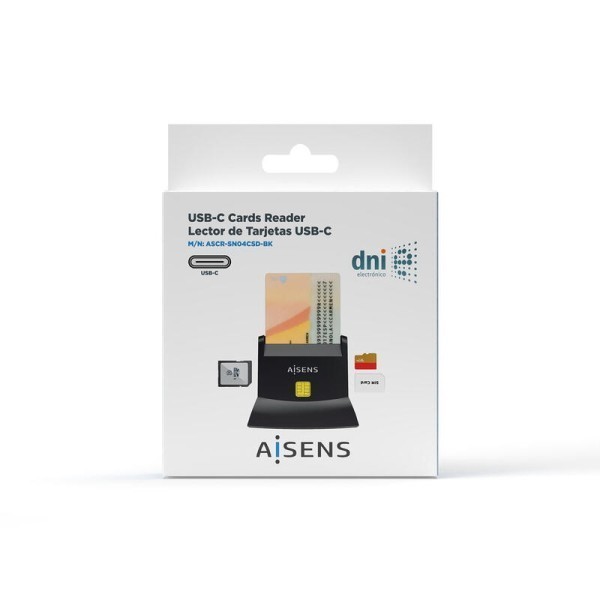 Leitor de Cartões AISENS ASCR-SN04CSD-BK - USB Tipo-C