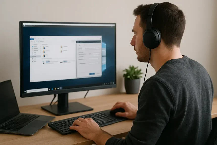 Acesso remoto seguro - Mais eficiência no Teletrabalho 4 Um colaborador remoto protegido por camadas de segurança digital.