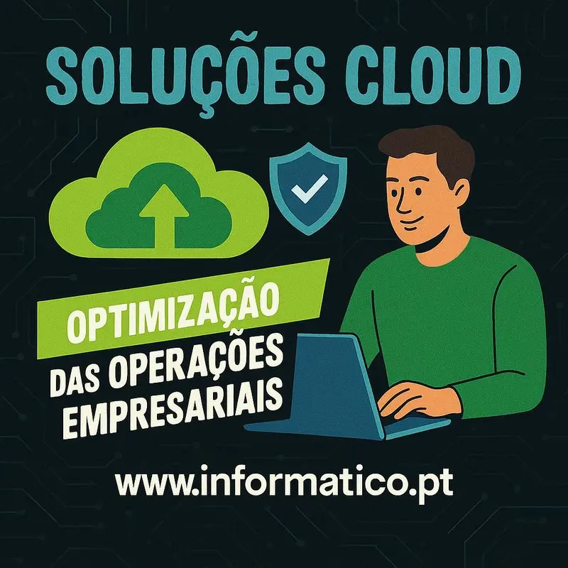 Cidade com nuvens digitais, representando integração de soluções cloud.