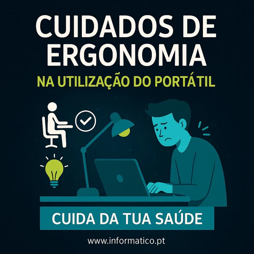 cuidados de ergonomia na utilização do portátil