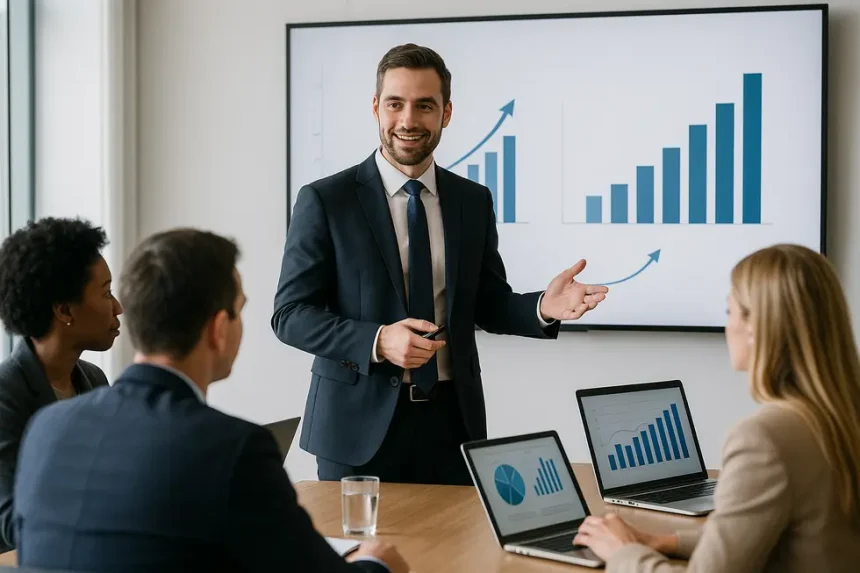 Técnico assistindo um proprietário de PME a resolver um problema informático. suporte informatico pme