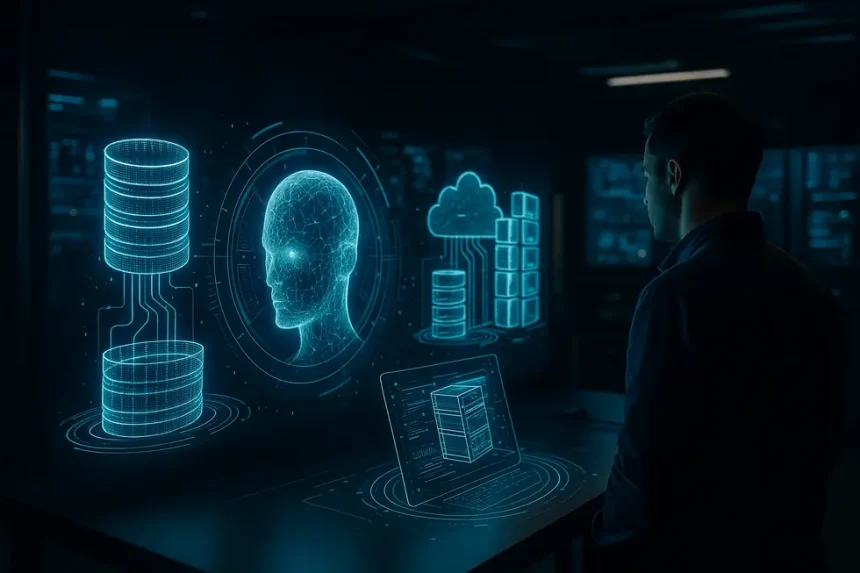 Gestão de Backups e Recuperação - Guia para Empresas 6 Sala de servidores moderna com sistemas de backup automatizados.