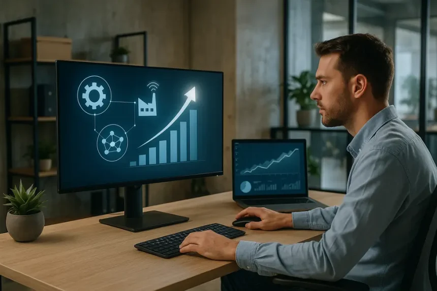 Manutenção Preventiva e Assistência Remota: Vantagem Competitiva para PMEs 5 Técnico realizando manutenção preventiva em um escritório.