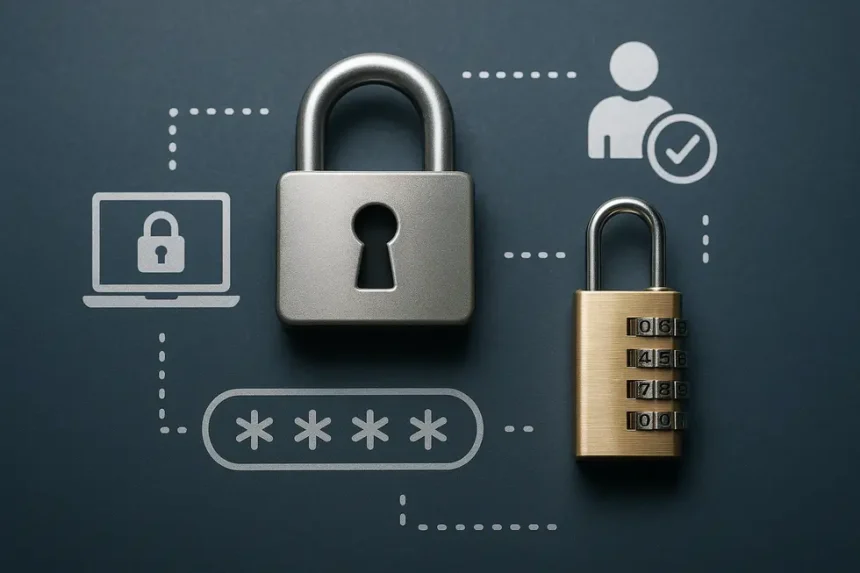 Acesso remoto seguro - Mais eficiência no Teletrabalho 3 Um colaborador remoto protegido por camadas de segurança digital.