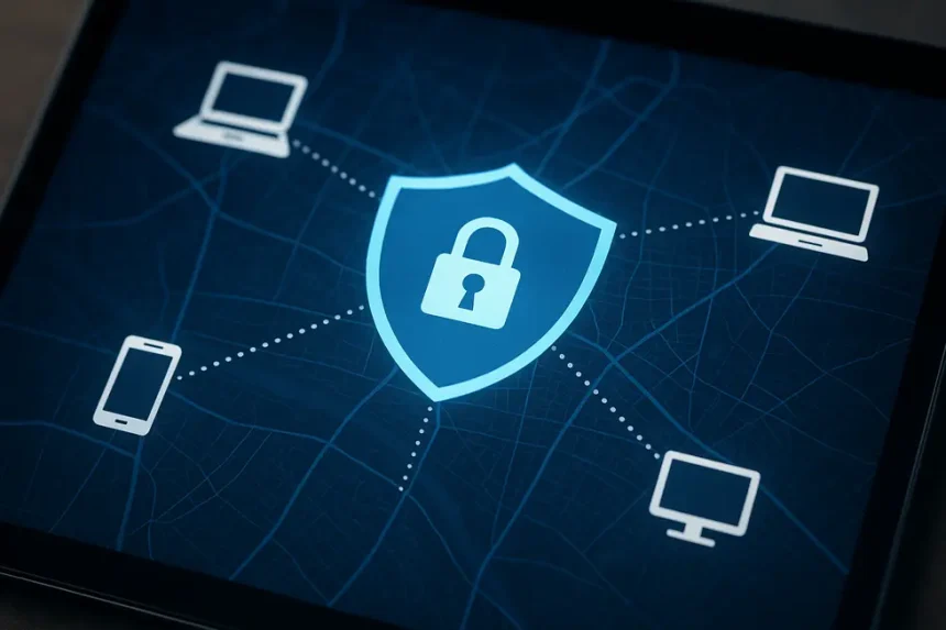 Proteja os seus Dados Online: Estratégias de Cibersegurança 6 Visualização de ameaças cibernéticas e segurança online.