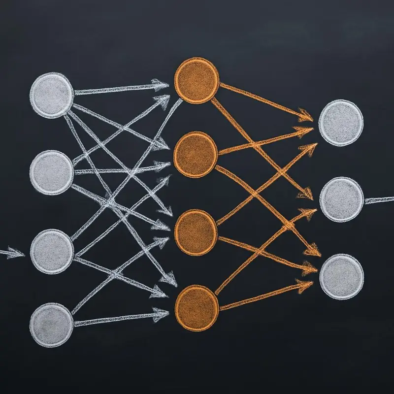 Inteligência Artificial - Explorar Redes Neurais Profundas 3 Diagrama de uma rede neural simples mostrando os fundamentos básicos.