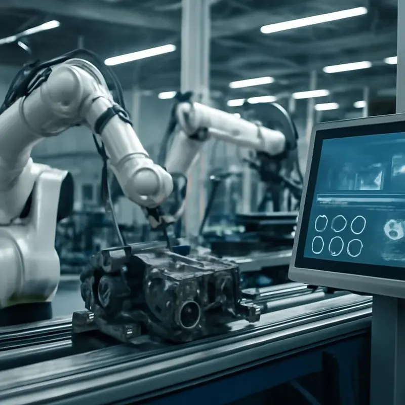 Dispositivos IoT conectados para gestão energética numa indústria.