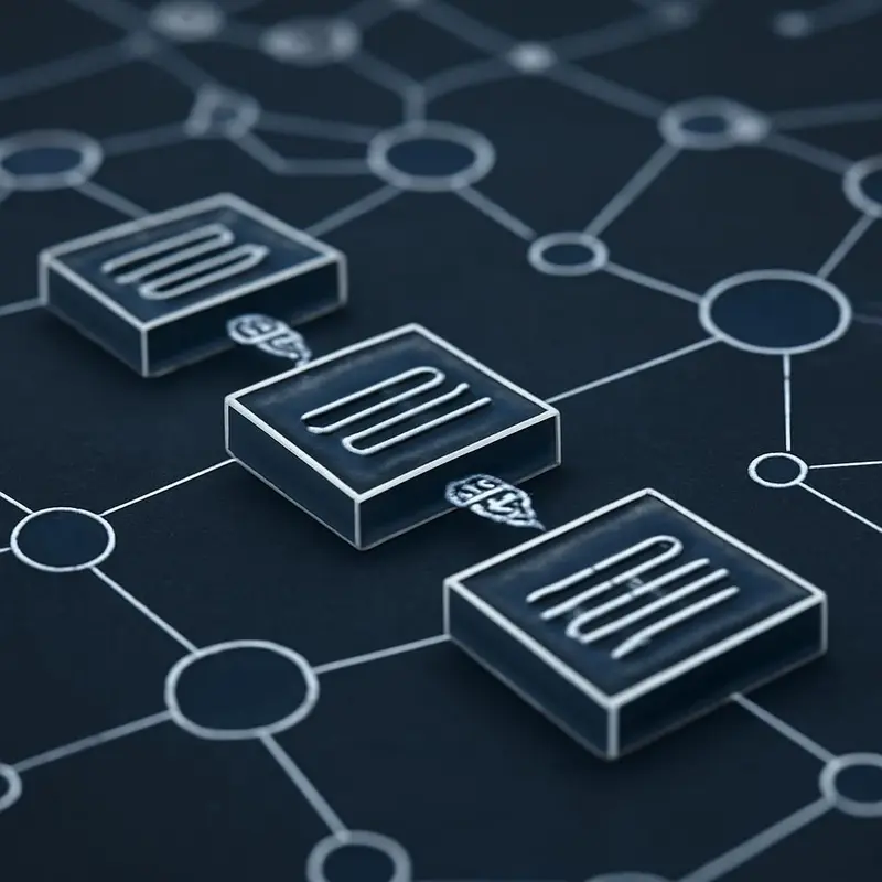 Importância da Blockchain na segurança dos dados das empresas 1 Diagrama da arquitetura de blockchain, mostrando blocos interligados e nós de rede. segurança dados