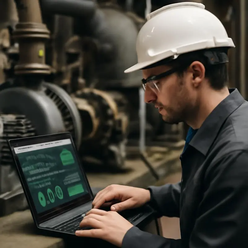 Dispositivos IoT conectados para gestão energética numa indústria.