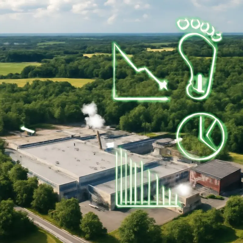 Dispositivos IoT conectados para gestão energética numa indústria.