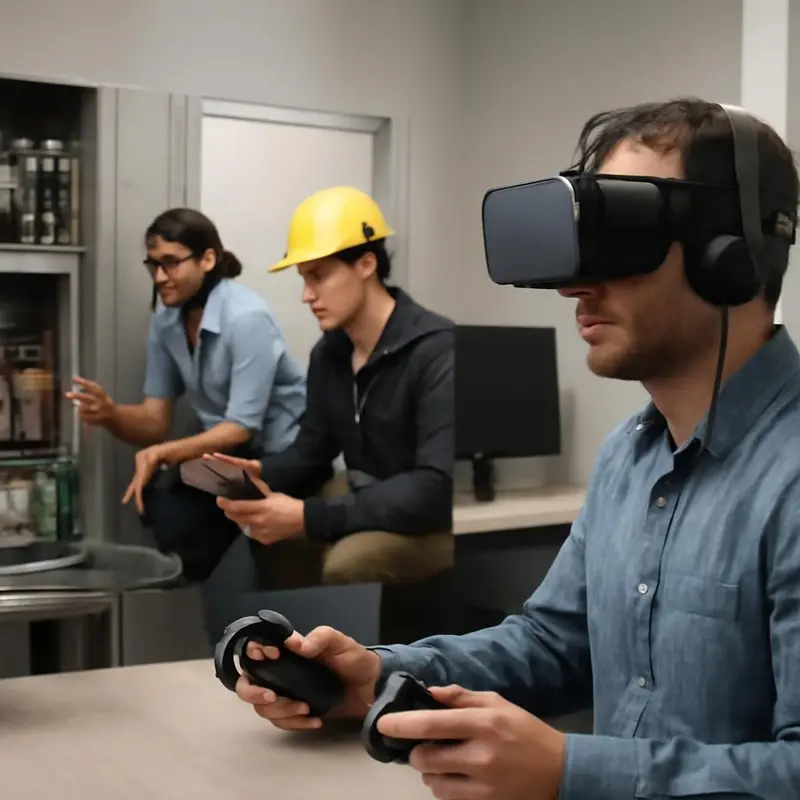 Realidade Virtual: O futuro do apoio técnico remoto 4 Técnico a prestar suporte imersivo com realidade virtual.