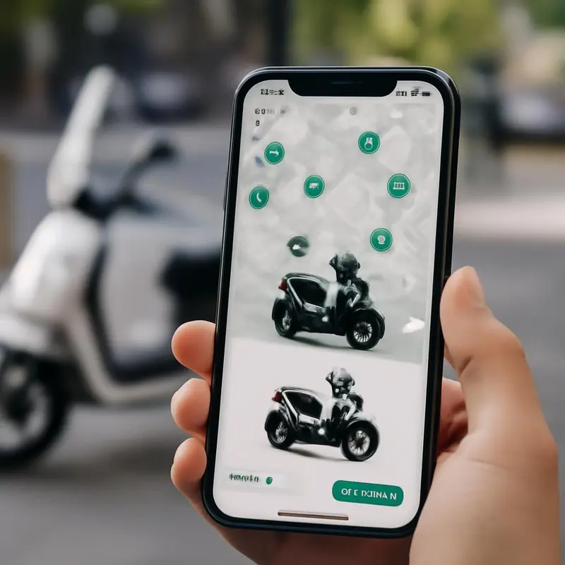 Mobilidade elétrica inteligente: Apps revolucionam aluguer de motas 1 Interface de uma aplicação de aluguer de motas elétricas
