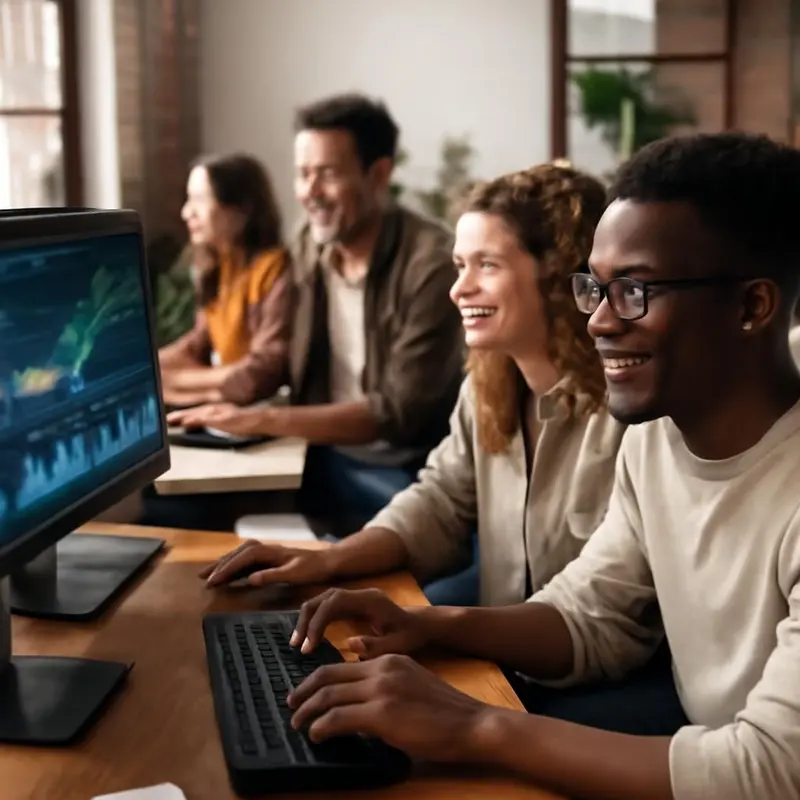 Machine Learning revoluciona na deteção de fraudes financeiras 1 Um escritório de startup ativa que utiliza machine learning.