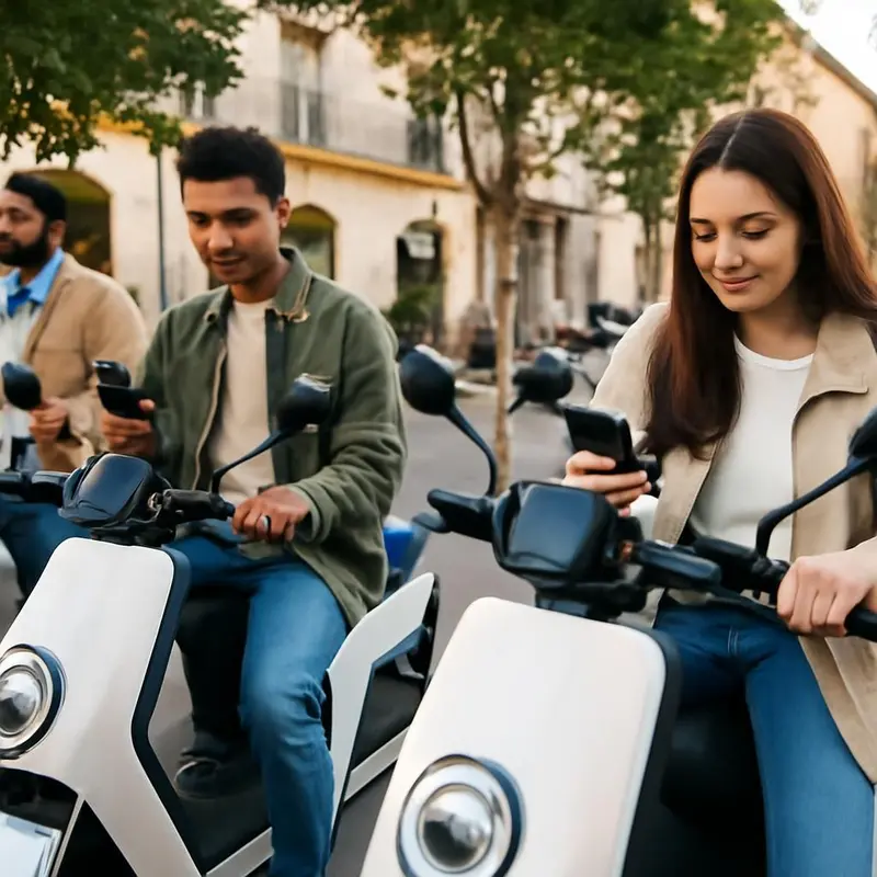 Mobilidade elétrica inteligente: Apps revolucionam aluguer de motas 7 Interface de uma aplicação de aluguer de motas elétricas