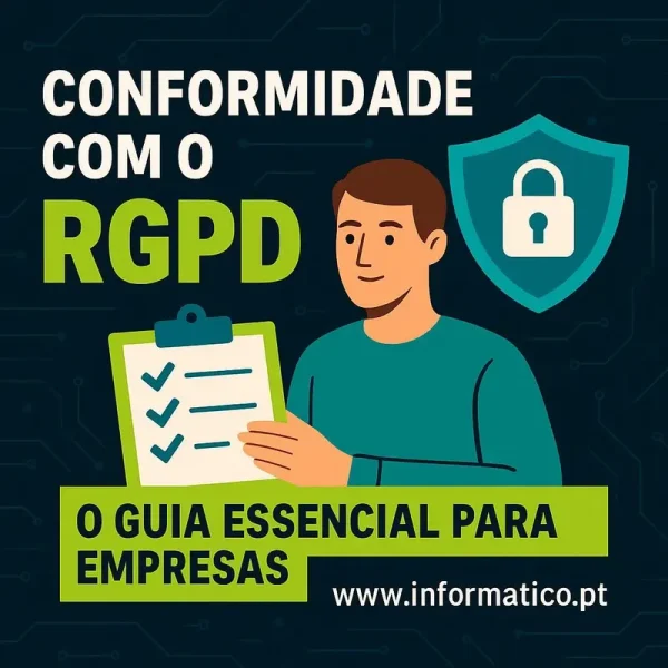 Ilustração de proteção de dados com cadeado digital, pilares legais e linhas de código.