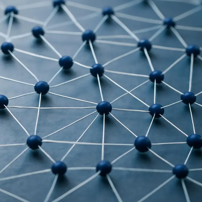 Otimização e confiabilidade das redes MESH empresariais 1 Estrutura tridimensional de uma rede mesh com nós interconectados.