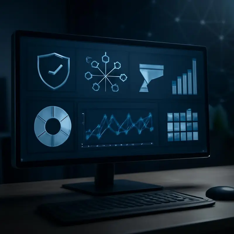 Gestão centralizada de Políticas de Segurança em ambientes TI distribuídos 4 Torre de controlo central simbolizando a gestão unificada de redes.