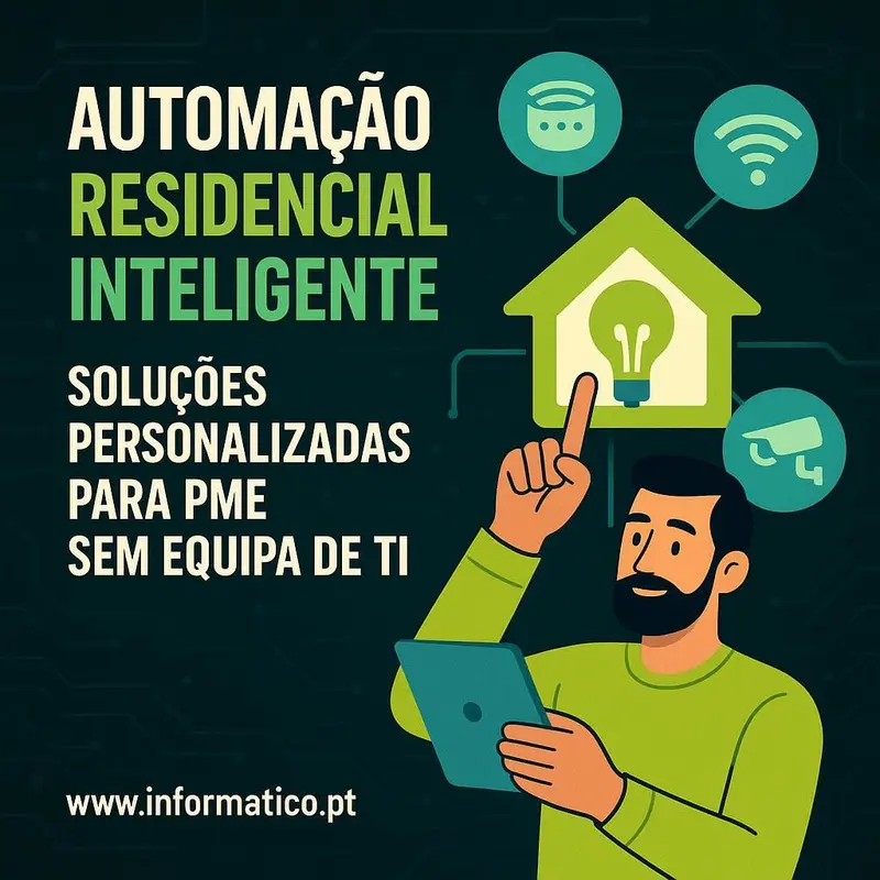 Escritório moderno com soluções de automação e inteligência artificial integradas.