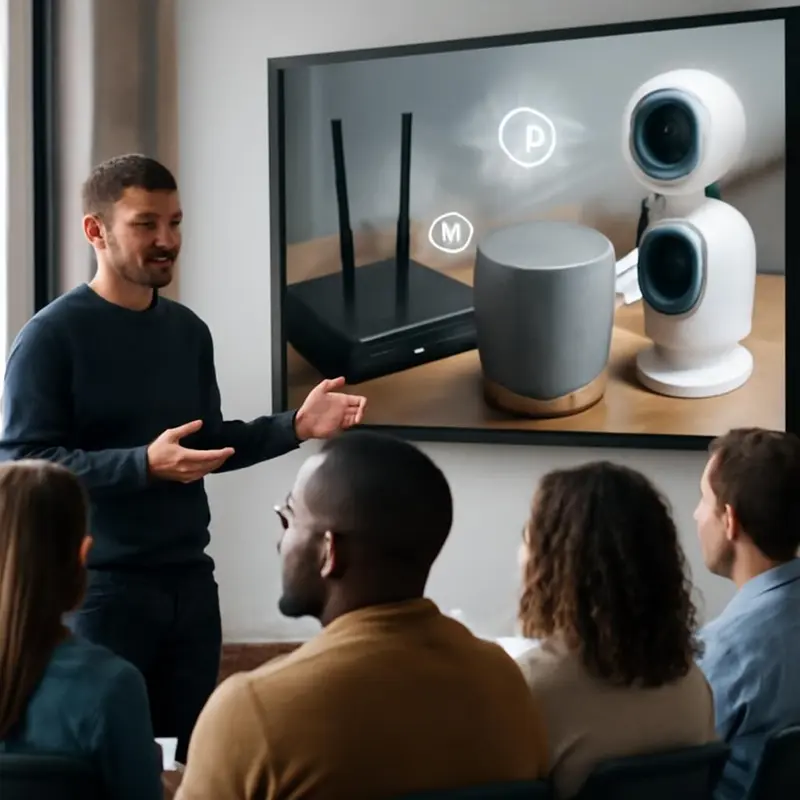 Cibersegurança para proteger os seus dispositivos IoT em Casa 6 Interconexão de dispositivos IoT numa residência moderna.