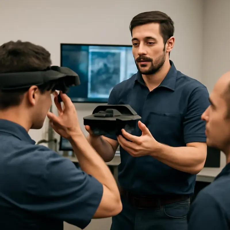 Assistência técnica remota com Realidade Aumentada: Desafios e oportunidades 6 Técnico utilizando óculos de realidade aumentada para suporte remoto.