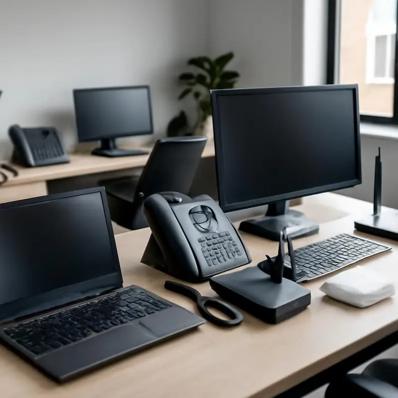 Microempresa com tecnologias de comunicação integradas.