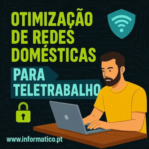 Profissional em ambiente de trabalho remoto com dispositivos conectados a Wi-Fi.