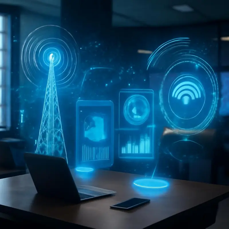 Microempresa com tecnologias de comunicação integradas.