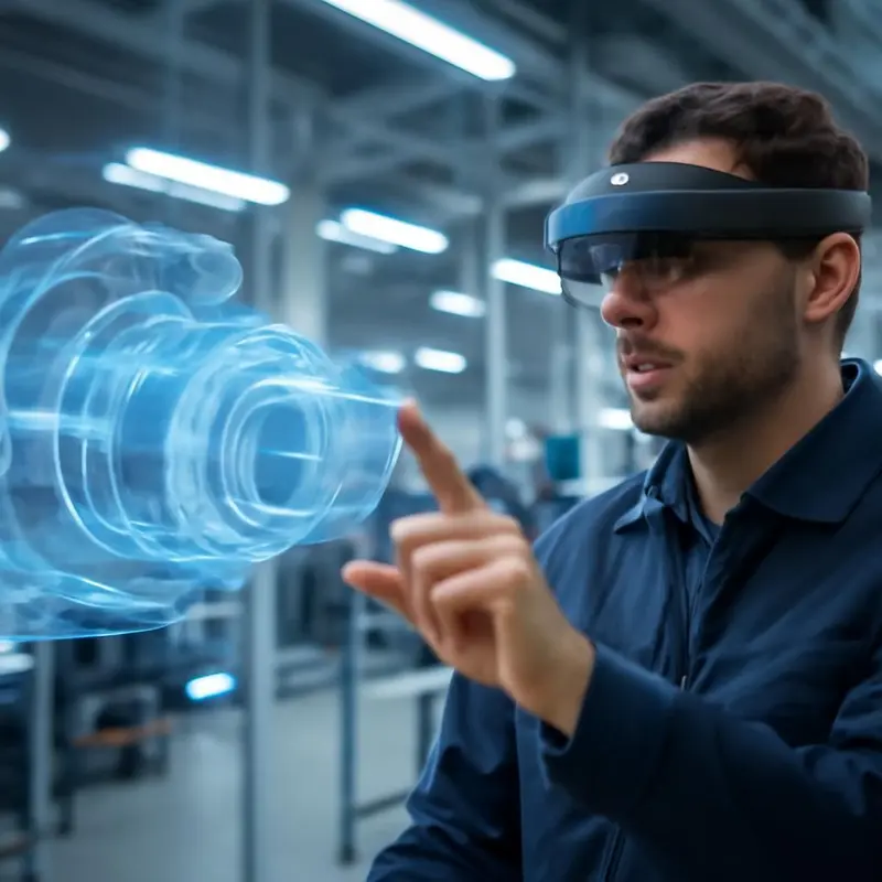 Assistência técnica remota com Realidade Aumentada: Desafios e oportunidades 2 Técnico utilizando óculos de realidade aumentada para suporte remoto.