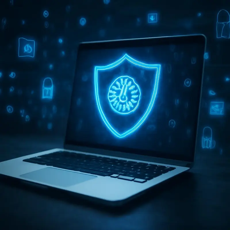 Protegendo o futuro: IA na cibersegurança das empresas locais 1 Visualização da cibersegurança baseada em IA.