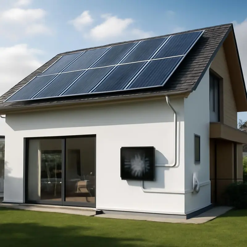 Melhore a eficiência energética da casa com a IA e Automação 5 Um painel de controlo inteligente regulando o consumo energético numa sala moderna.