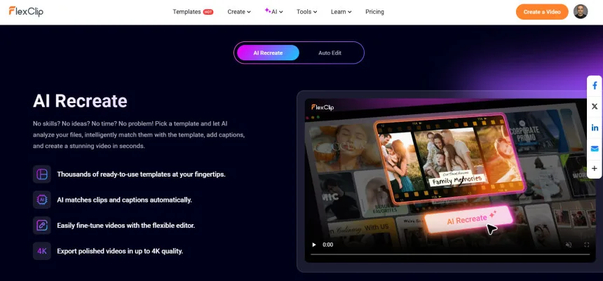 FlexClip: editor de vídeo online com poder IA 3 FlexClip: editor de vídeo online com poder IA 3
