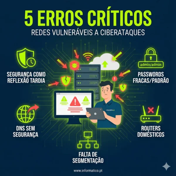 5 Erros críticos que tornam redes empresariais vulneráveis a Ciberataques