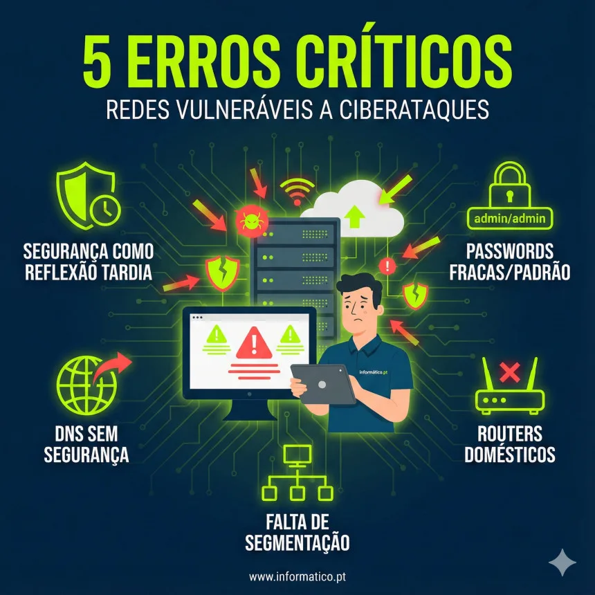 5 Erros críticos que tornam redes empresariais vulneráveis a Ciberataques